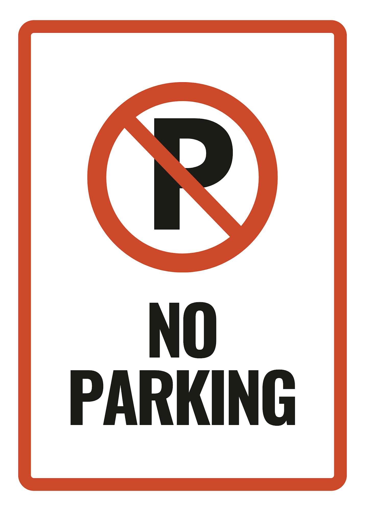 Black And Red Simple Minimalist Sign No Parking Poster