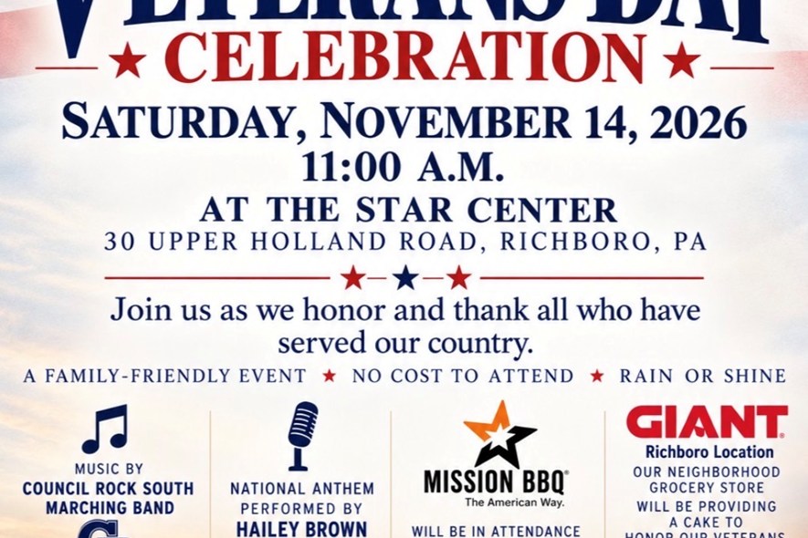 Join us on Saturday, November 14th for our Veteran's Day Celebration